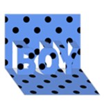 Polka Dots - Black on Cornflower Blue BOY 3D Greeting Card (7x5)