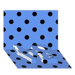 Polka Dots - Black on Cornflower Blue LOVE Bottom 3D Greeting Card (7x5)