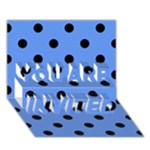 Polka Dots - Black on Cornflower Blue YOU ARE INVITED 3D Greeting Card (7x5)