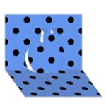 Polka Dots - Black on Cornflower Blue Apple 3D Greeting Card (7x5)