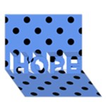 Polka Dots - Black on Cornflower Blue HOPE 3D Greeting Card (7x5)