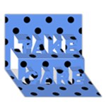 Polka Dots - Black on Cornflower Blue TAKE CARE 3D Greeting Card (7x5)