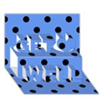 Polka Dots - Black on Cornflower Blue Get Well 3D Greeting Card (7x5)
