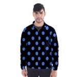 Polka Dots - Cornflower Blue on Black Wind Breaker (Men)