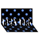 Polka Dots - Cornflower Blue on Black BEST BRO 3D Greeting Card (8x4)