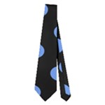 Polka Dots - Cornflower Blue on Black Necktie (Two Side)
