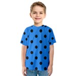 Polka Dots - Black on Dodger Blue Kid s Sport Mesh Tee