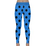 Polka Dots - Black on Dodger Blue Yoga Leggings
