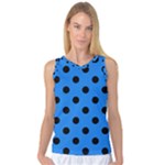 Polka Dots - Black on Dodger Blue Women s Basketball Tank Top