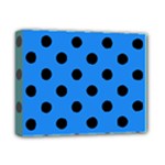 Polka Dots - Black on Dodger Blue Deluxe Canvas 14  x 11  (Stretched)