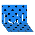 Polka Dots - Black on Dodger Blue I Love You 3D Greeting Card (7x5)