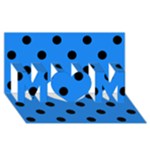 Polka Dots - Black on Dodger Blue MOM 3D Greeting Card (8x4)