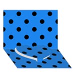 Polka Dots - Black on Dodger Blue Heart Bottom 3D Greeting Card (7x5)