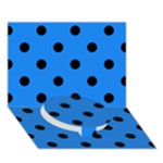 Polka Dots - Black on Dodger Blue Circle Bottom 3D Greeting Card (7x5)