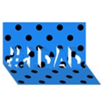 Polka Dots - Black on Dodger Blue #1 DAD 3D Greeting Card (8x4)