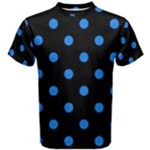 Polka Dots - Dodger Blue on Black Men s Cotton Tee