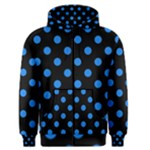 Polka Dots - Dodger Blue on Black Men s Zipper Hoodie