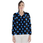 Polka Dots - Dodger Blue on Black Wind Breaker (Women)