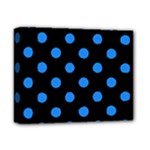 Polka Dots - Dodger Blue on Black Deluxe Canvas 14  x 11  (Stretched)