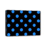 Polka Dots - Dodger Blue on Black Mini Canvas 7  x 5  (Stretched)