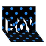 Polka Dots - Dodger Blue on Black BOY 3D Greeting Card (7x5)