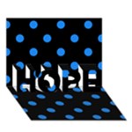 Polka Dots - Dodger Blue on Black HOPE 3D Greeting Card (7x5)
