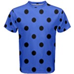 Polka Dots - Black on Royal Blue Men s Cotton Tee