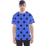 Polka Dots - Black on Royal Blue Men s Sport Mesh Tee