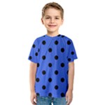 Polka Dots - Black on Royal Blue Kid s Sport Mesh Tee