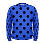 Polka Dots - Black on Royal Blue Men s Sweatshirt