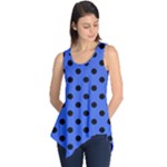 Polka Dots - Black on Royal Blue Sleeveless Tunic