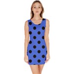 Polka Dots - Black on Royal Blue Bodycon Dress