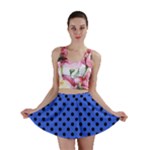 Polka Dots - Black on Royal Blue Mini Skirt