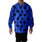 Polka Dots - Black on Royal Blue Hooded Wind Breaker (Kids)