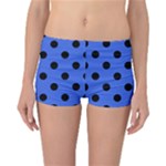 Polka Dots - Black on Royal Blue Reversible Boyleg Bikini Bottoms