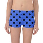 Polka Dots - Black on Royal Blue Boyleg Bikini Bottoms