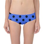 Polka Dots - Black on Royal Blue Classic Bikini Bottoms