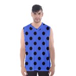 Polka Dots - Black on Royal Blue Men s Basketball Tank Top