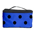Polka Dots - Black on Royal Blue Cosmetic Storage Case