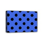 Polka Dots - Black on Royal Blue Mini Canvas 6  x 4  (Stretched)