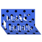 Polka Dots - Black on Royal Blue Best Friends 3D Greeting Card (8x4)