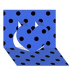 Polka Dots - Black on Royal Blue Heart 3D Greeting Card (7x5)