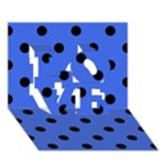Polka Dots - Black on Royal Blue LOVE 3D Greeting Card (7x5)
