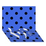 Polka Dots - Black on Royal Blue LOVE Bottom 3D Greeting Card (7x5)