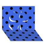Polka Dots - Black on Royal Blue Clover 3D Greeting Card (7x5)