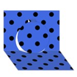 Polka Dots - Black on Royal Blue Circle 3D Greeting Card (7x5)