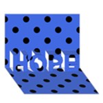 Polka Dots - Black on Royal Blue HOPE 3D Greeting Card (7x5)