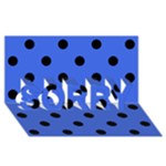 Polka Dots - Black on Royal Blue SORRY 3D Greeting Card (8x4)