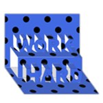 Polka Dots - Black on Royal Blue WORK HARD 3D Greeting Card (7x5)
