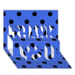 Polka Dots - Black on Royal Blue THANK YOU 3D Greeting Card (7x5)